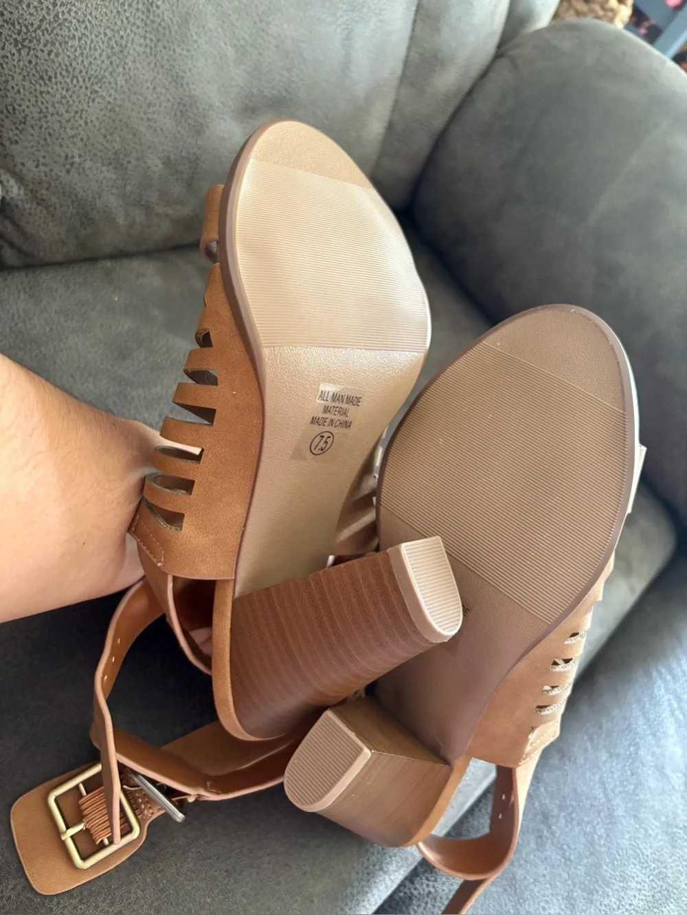 Women’s Tan Strappy Block Heel Sandals